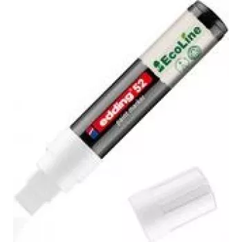 Marker Edding 52 EcoLine biały 4.0–15.0 mm, marker do tablic suchościeralnych/szkła wielokrotnego napełniania