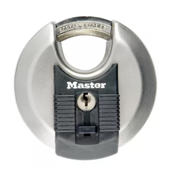 Kłódka Discus MASTER LOCK 70 mm Excell stal nierdzewna, osłonięta pałąk, zamykana na różne klucze
