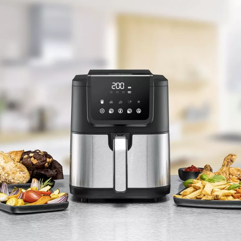 Frytkownica beztłuszczowa Rommelsbacher FRH 1500 — 5 L, 1500 W, stal nierdzewna/czarny