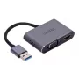UNITEK V1304A adapter kabla wideo 0,15 m USB typu A HDMI + VGA (D-Sub) Szary