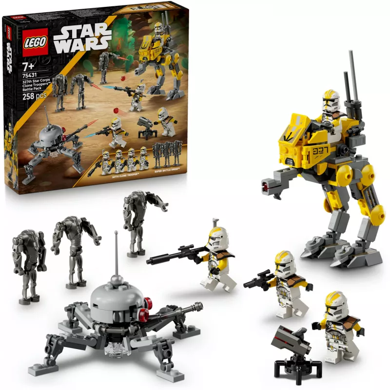 LEGO Star Wars zestaw Bitwa Oddziału Klonów 327. Korpusu Gwiezdnego 75431 — 258 elementów, 7 minifigurek, wiek 7+