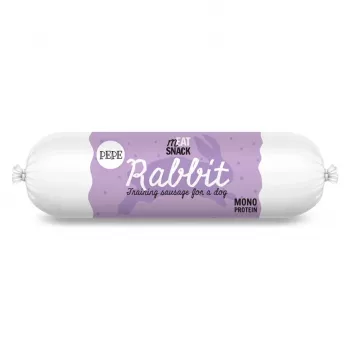 Przysmak dla psa PAKA ZWIERZAKA Pepe Sausage Rabbit 200 g — miękka hipoalergiczna kiełbaska o smaku królika, bez zbóż i glutenu