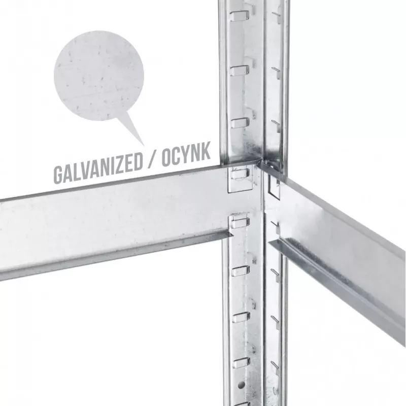 Regał magazynowy GreenBlue GB378 metal ocynkowany 5 półek, stal cynkowana, 900×400 mm, maks. 75 kg na półkę