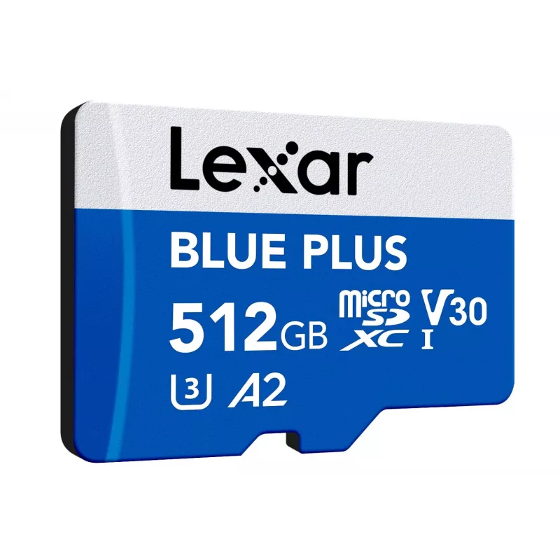 Karta pamięci MicroSDXC Lexar niebieski PLUS 512 GB, UHS‑I, Odczyt 170 MB/s, U3/V30