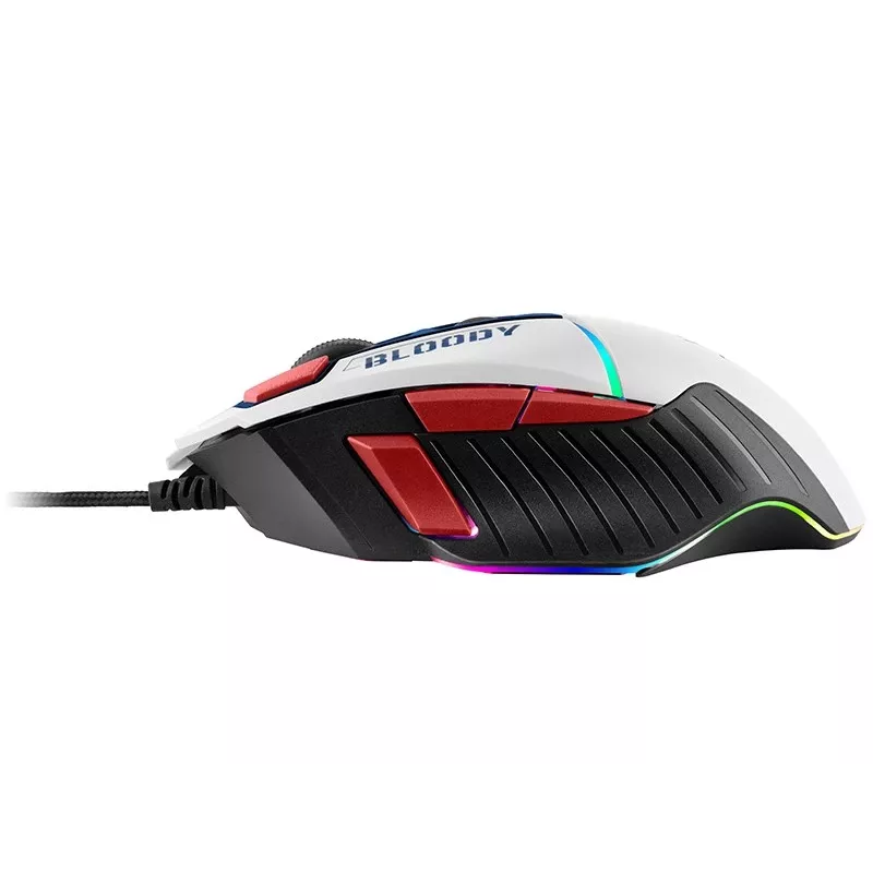 Mysz gamingowa A4Tech Bloody W95Max USB — praworęczna, biała, 12000 DPI, 1 ms, 250 ips, 125/2000 Hz