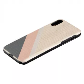 Etui na smartfona man and wood do iPhone XR — różowy garnitur z czarnymi akcentami