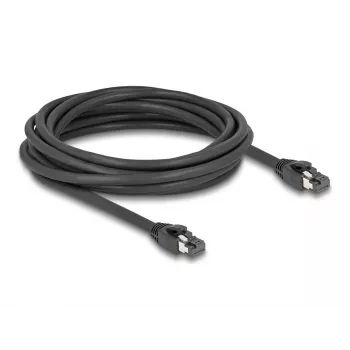 Delock - Kabel sieciowy - RJ-45 (M) do RJ-45 (M) - 5,0 m - 7,5 mm - S/FTP - CAT 8.1 - bezhalogenowy, Snagless, do 40 Gb/s szybkości transmisji danych - czarny (80236)