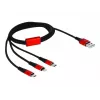 DeLOCK - Kabel tylko do ładowania - Lightning / USB - USB (M) na Micro-USB Typ B, Lightning, USB-C (M) - 1,0m - Ekranowany - Czarny (85892)
