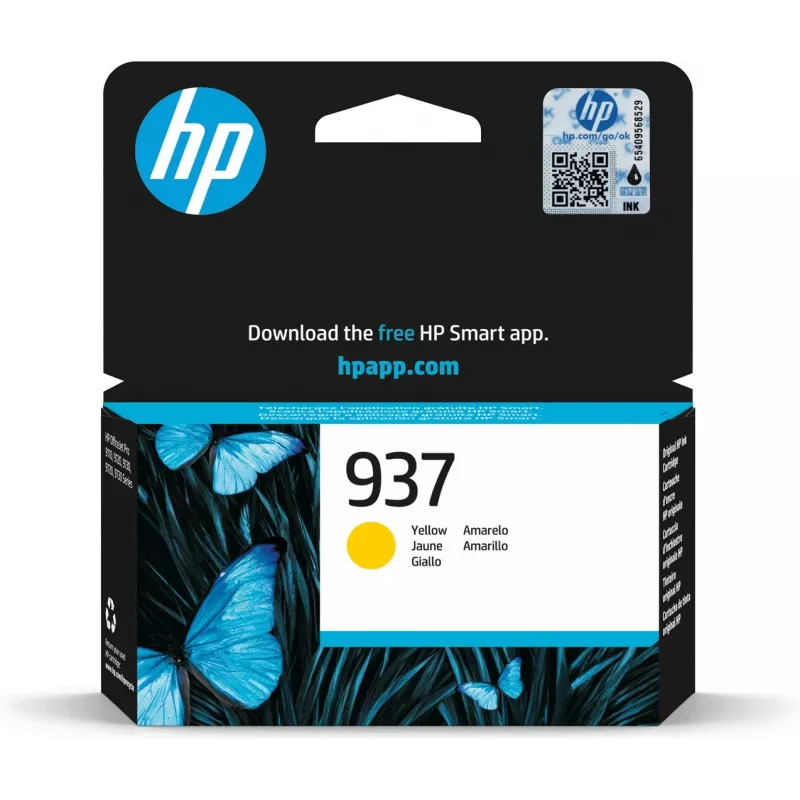 HP 937 żółta oryginalna kaseta z tuszem, żółta, 1 szt., 800 stron