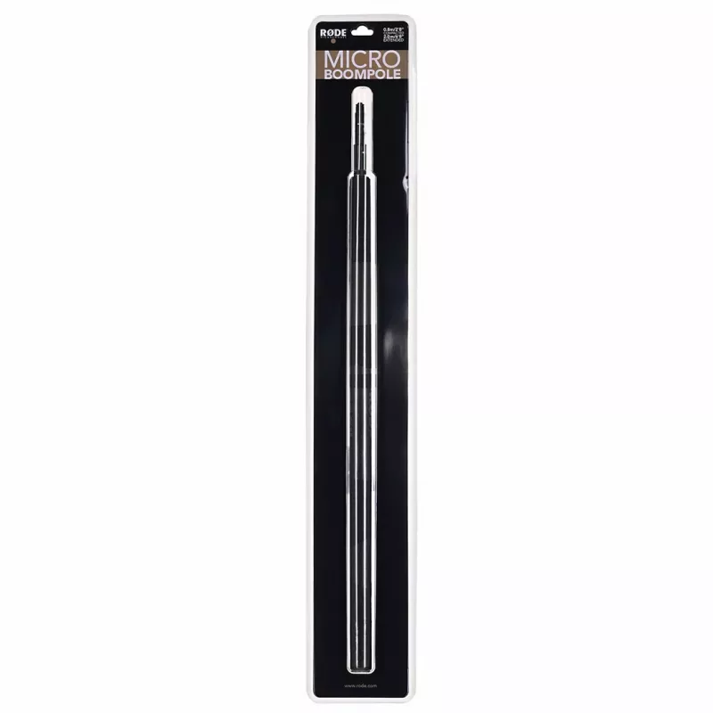 RØDE Micro Boompole – lekki teleskopowy tyczka mikrofonowa, długość 844 mm, waga 396 g, kompaktowa wysokość po złożeniu 33 mm