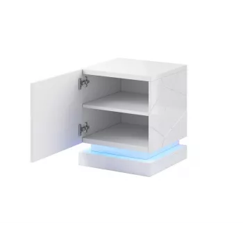 Zestaw szafek nocnych cama meble QIU, 2 szt., MDF, biały połysk, 46×41,5×53 cm