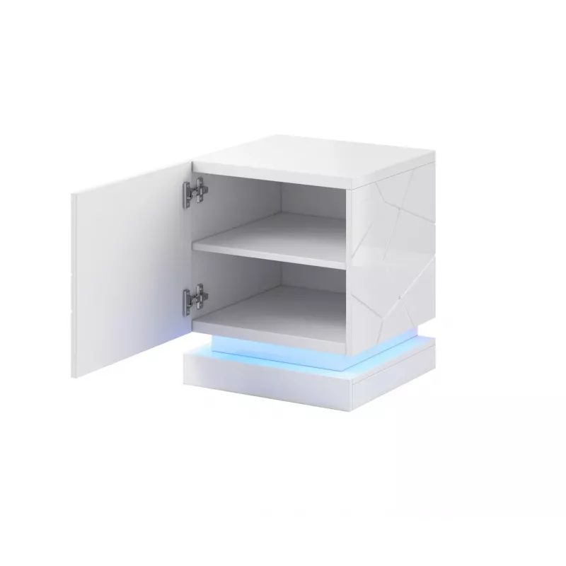 Zestaw szafek nocnych cama meble QIU, 2 szt., MDF, biały połysk, 46×41,5×53 cm