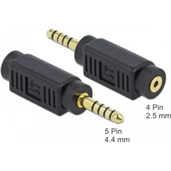 Adapter audio DELOCK 65996 4,4 mm 5 pinów 2,5 mm 4 piny Czarny