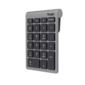 Klawiatura numeryczna TRUST Xalas 22-klawiszowa RF bezprzewodowa nożycowa do laptopa/PC, srebrna, 94 g