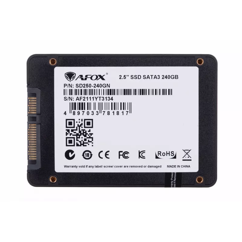 SSD 2.5 cala AFOX SD250-240GN 240 GB SATA III TLC, 555/510 MB/s, 75k/70k IOPS