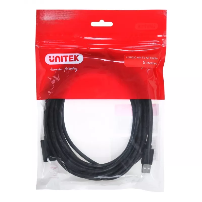 Przedłużacz USB Unitek Y‑C418GBK 5 m USB A na USB A USB 2.0, czarny