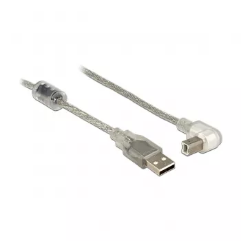 Kabel USB DeLOCK 84811 USB 2.0 0.5 m USB A USB B Srebrny Przezroczysty