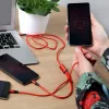 UNITEK C4049RD Kabel USB 1.2 m USB A USB C/Micro-USB B/Lightning Czerwony