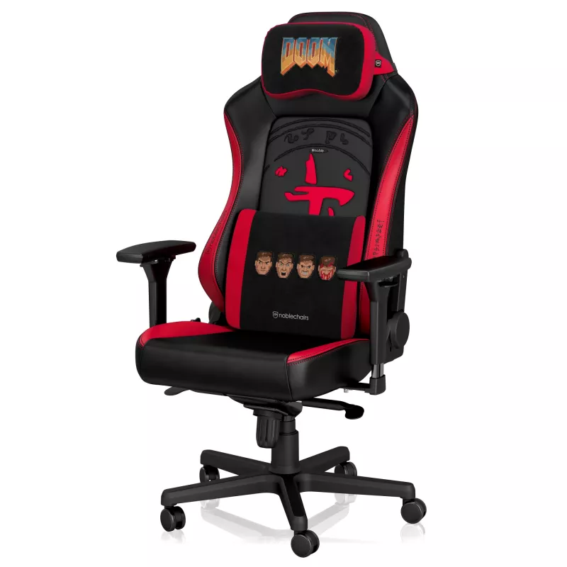 Zestaw poduszek z pianki memory noblechairs DOOM Retro Edition — ergonomiczne poduszki do foteli gamingowych i biurowych