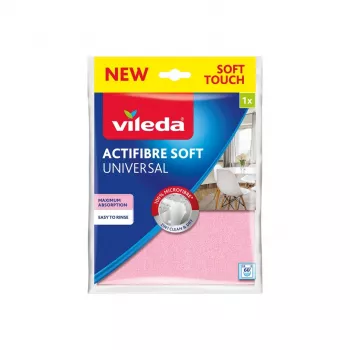 Ściereczka do czyszczenia VILEDA Actifibre Soft 171805 — mikrofibra, 100% mikrofibra, wysoce chłonna, można prać do 60°C, 1 szt.