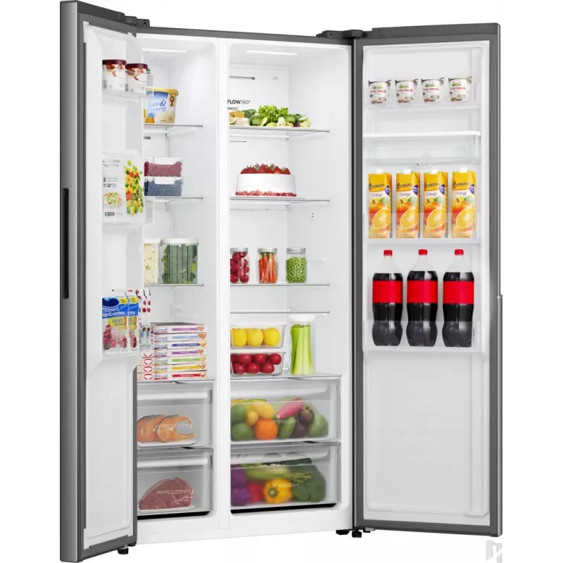 Gorenje HZF55082 NRS917E41XWD G400, wolnostojąca, drzwi amerykańskie, szary, 2 drzwi, dotykowy, LED