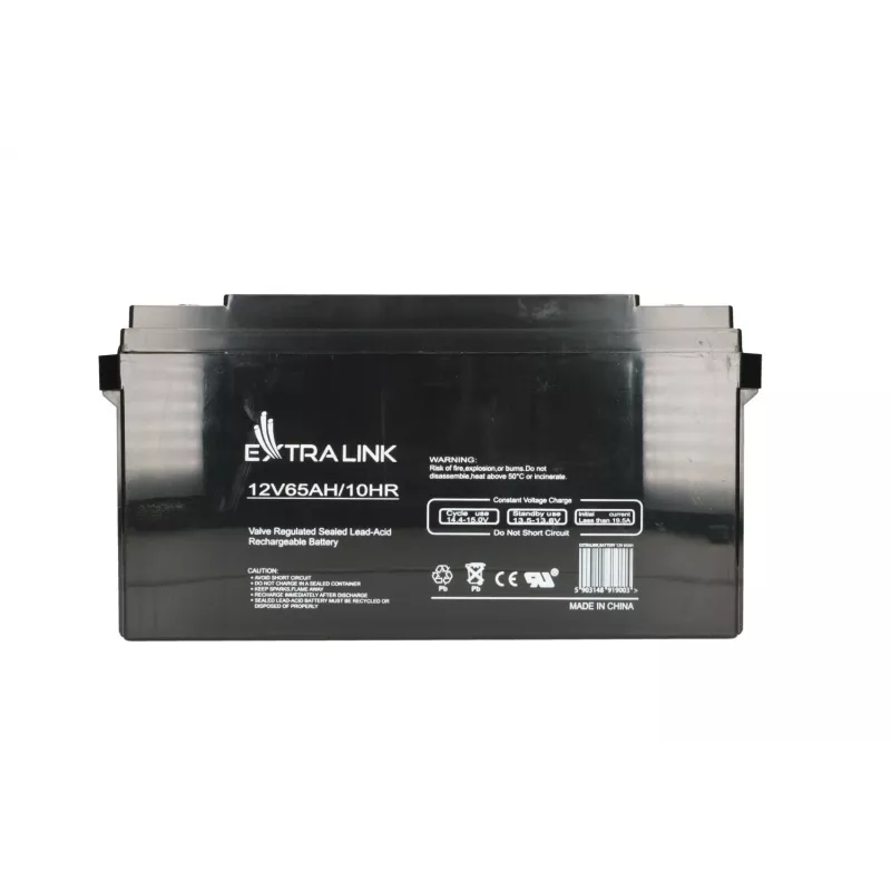 Akumulator szczelny kwasowo-ołowiowy Extralink Accumulator AGM 12V 65Ah, VRLA, czarny, 1 szt.