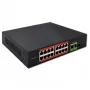 Przełącznik Ethernet PoE QOLTEC 16x RJ45, 2x RJ45 uplink, 1x SFP (MPN 52291)