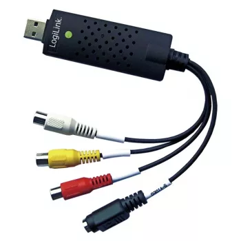 LogiLink USB 2.0 A/V Grabber. USB A/M na 3xCinch + MiniDIN5/F. Czarny