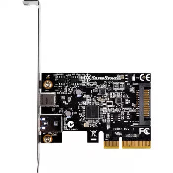 SilverStone ECU03 - adapter USB - PCIe 2,0 x2 Low Profile - USB-C 3,1 x 1 + USB-C x 1 (SST-ECU03)
