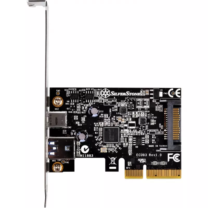 SilverStone ECU03 - adapter USB - PCIe 2,0 x2 Low Profile - USB-C 3,1 x 1 + USB-C x 1 (SST-ECU03)