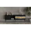 Szafka RTV cama meble INSERTO 3D1W 190x40x62 cm czarna z LED