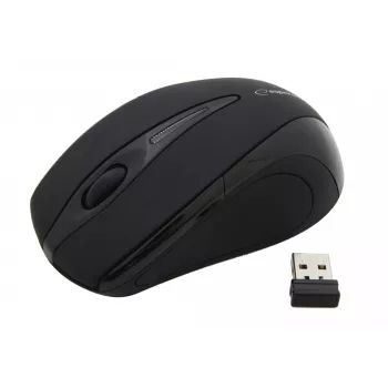 Mysz bezprzewodowa RF ESPERANZA EM101K, symetryczna, 1000 DPI, 2,4 GHz, nano odbiornik USB, czarna
