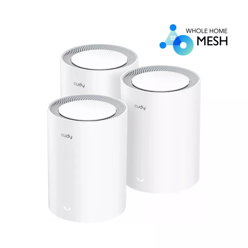 Cudy M1800 3-pack Dwuzakresowy (2.4 GHz / 5 GHz) Wi-Fi 6 (802.11ax) Biały 1 Wewnętrzny