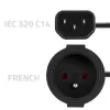 Zasilacz QOLTEC IEC 320 C14 na francuską wtyczkę, kabel 0,15 m