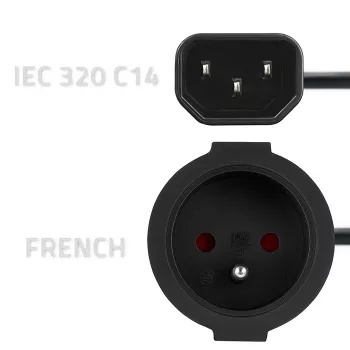 Zasilacz QOLTEC IEC 320 C14 na francuską wtyczkę, kabel 0,15 m