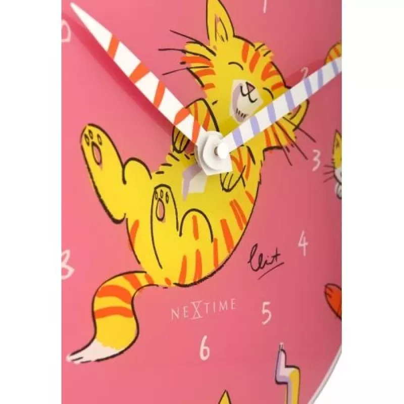 NeXtime klok 8810 Tickle My Tummy, Ø30 cm, Ścienny, Różowy/Wielokolorowy