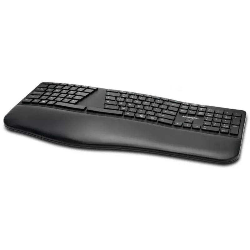 Kensington ProFit Ergo Wireless klawiatura FR, Full-size (100%), Wired & Wireless, RF Wireless + USB, AZERTY, Czarny