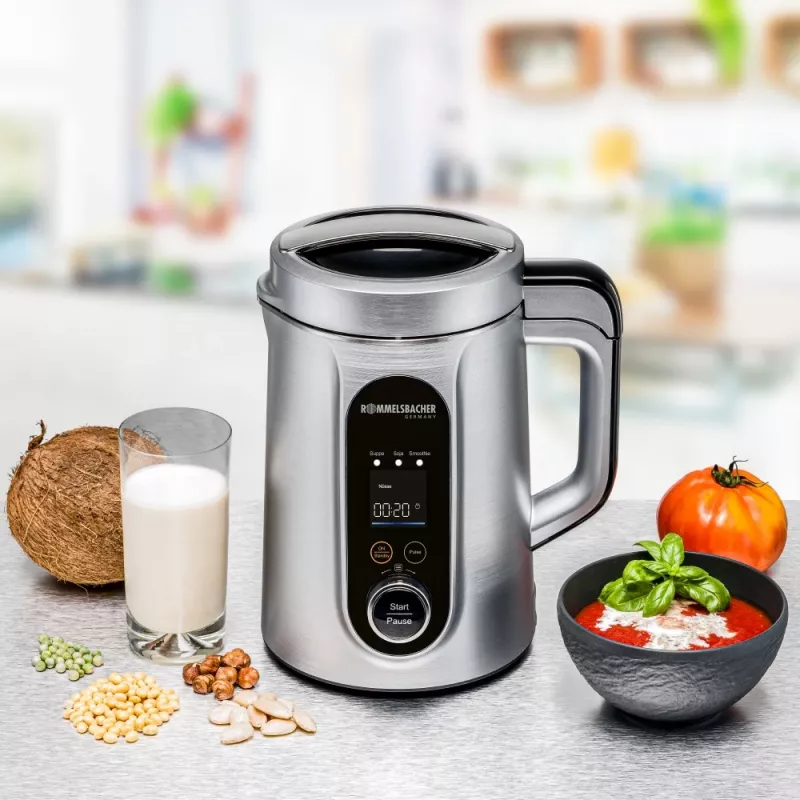 Maszyna do zup i napojów roślinnych Rommelsbacher SVD 1400, 1,3 L, 1400 W, Srebrny, Obudowa z tworzywa sztucznego