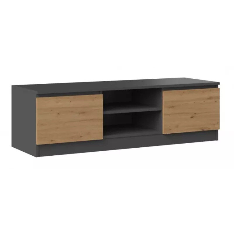 Stolik RTV Top e Shop RTV 120 ANTR/ARTIS — 1200×400×360 mm, blat i rama antracyt, płyta wiórowa, 2 półki