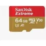 SanDisk Extreme - karta pamięci flash (w zestawie adapter microSDXC na SD) - 64 GB - A2 / klasa wideo V30 / UHS-I U3 / klasa 10 - microSDXC UHS-I (SDSQXA2-064G-GN6AA)