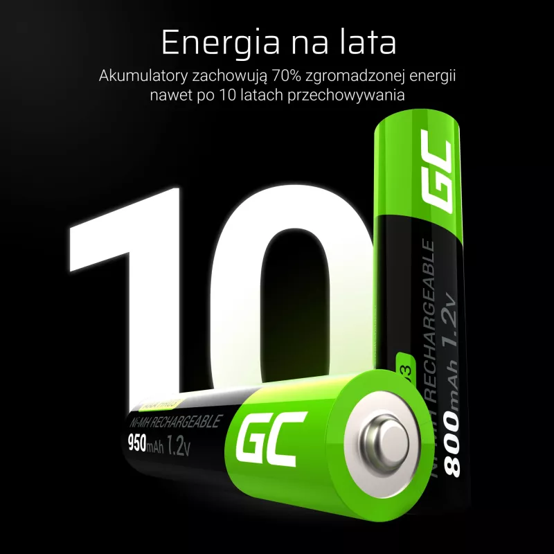 Akumulator domowy zielony Cell GR08 Akumulator AAA niklowo-wodorkowy (NiMH)