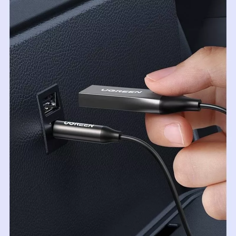 Odbiornik audio UGREEN CM309 Bluetooth 5.0 USB z gniazdem AUX 3,5 mm, czarny, 20–20000 Hz