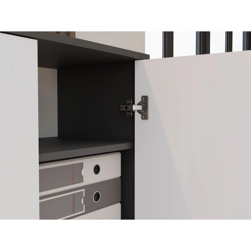 OLIV 2D CLOSED SHELVING UNIT, ANTHRACITE/Biały SET