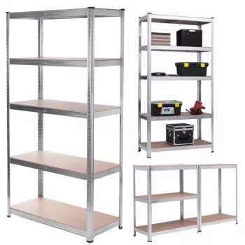 Regał magazynowy GreenBlue GB378 metal ocynkowany 5 półek, stal cynkowana, 900×400 mm, maks. 75 kg na półkę