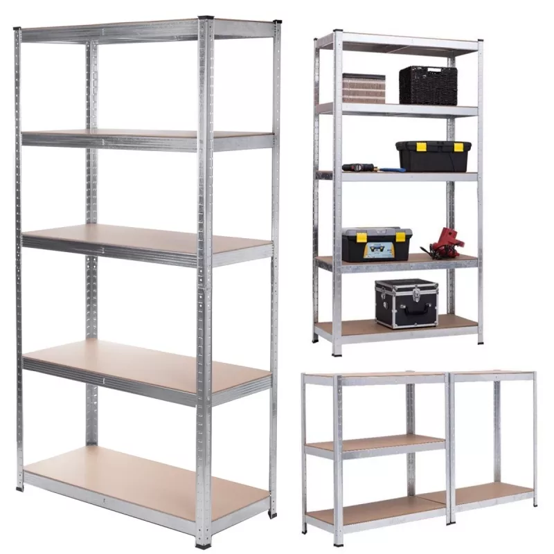 Regał magazynowy GreenBlue GB378 metal ocynkowany 5 półek, stal cynkowana, 900×400 mm, maks. 75 kg na półkę