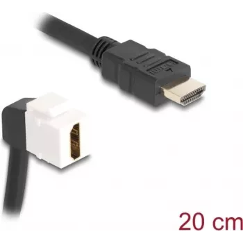 DeLOCK Moduł Keystone Kabel HDMI męski na żeński 90° kątowy 8K 60 Hz 20 cm czarny
