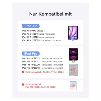 inateck Klawiatura iPad 11 iPad Air 4/5Gen.Com. QWERTZ fioletowa