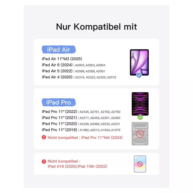 inateck Klawiatura iPad 11 iPad Air 4/5Gen.Com. QWERTZ fioletowa