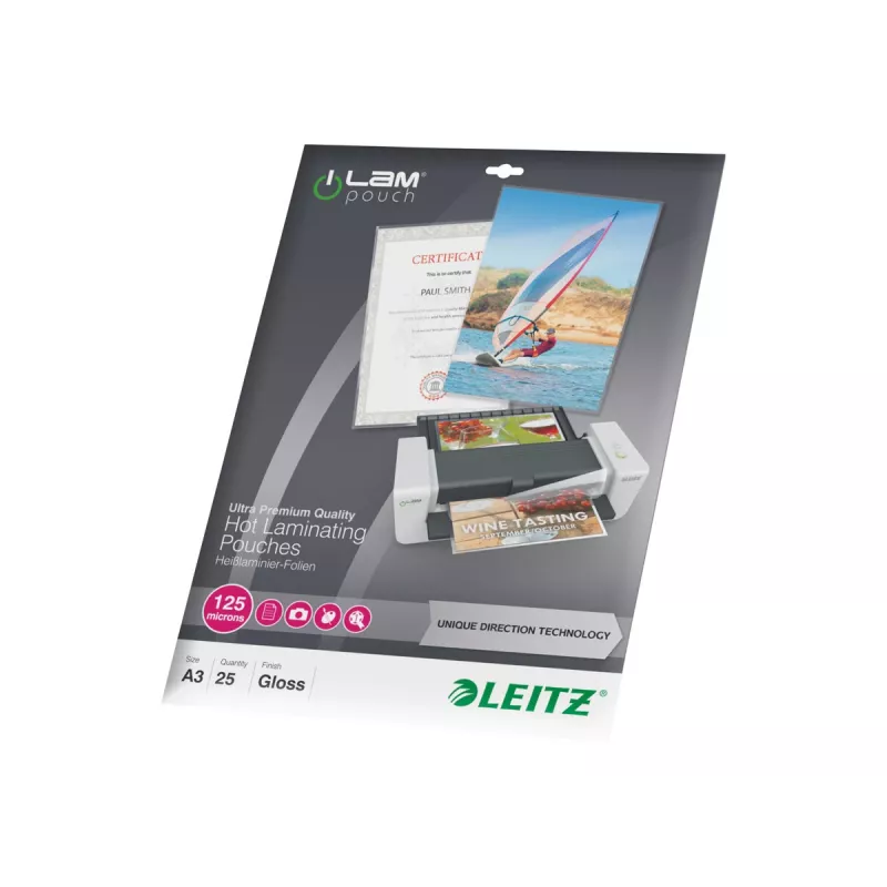 Arkusze do laminowania woreczkowego LEITZ iLAM UDT 468×344 mm błyszczące PET/EVA 25 szt.
