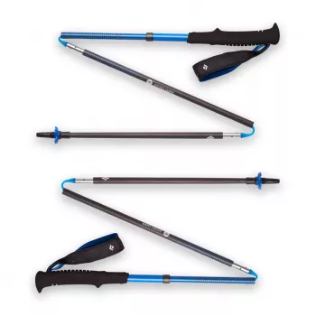 Kijki trekkingowe Czarny Diamond Distance Carbon Z, składany trzonek z włókna węglowego, 120 cm, 280 g, 3-segmentowe